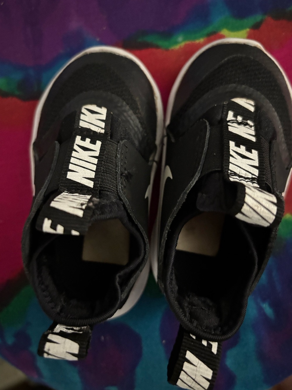 Nike Black and White Kids Slip-On Sneakers